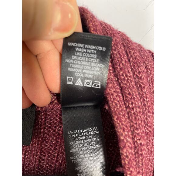 Axcess, Size Medium, Maroon Red Sweater, Open Knit V-Neck, Cozy, Ramie, EUC - Picture 3 of 6